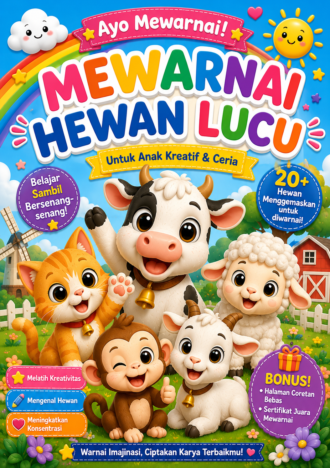 Cover Buku Ayo Mewarnai Hewan Lucu
