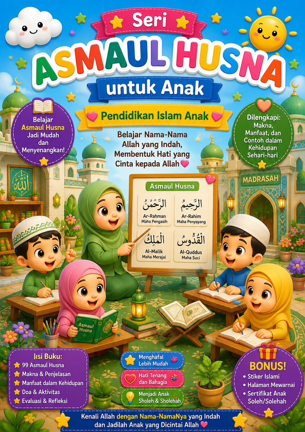 Cover Buku Seri Asmaul Husna untuk Anak